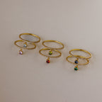 Pave Birthstone Drop Ring