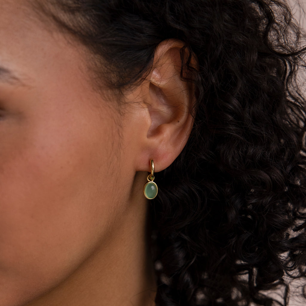 Jade Oval Jewelry Set in 18K Gold