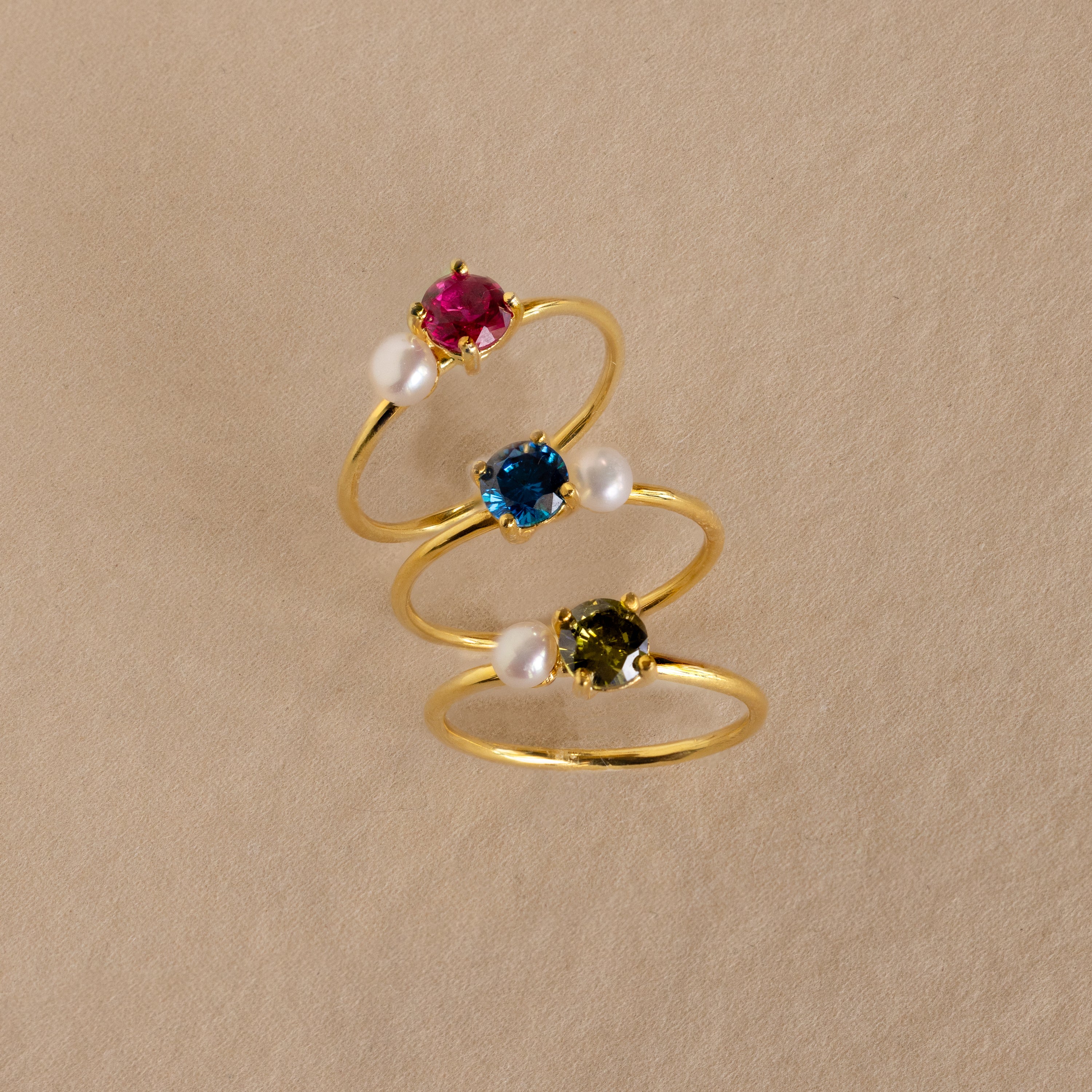 Birthstone & Pearl Ring