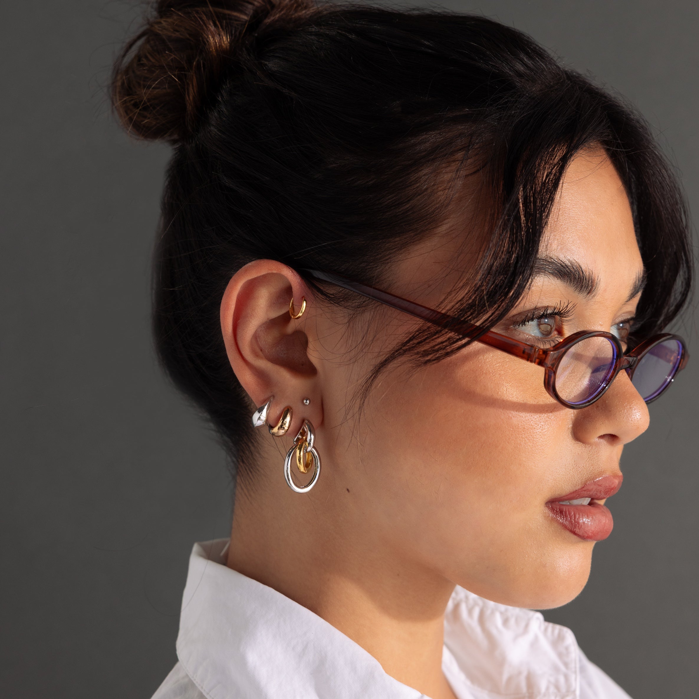 Mixed Metal Linked Earrings