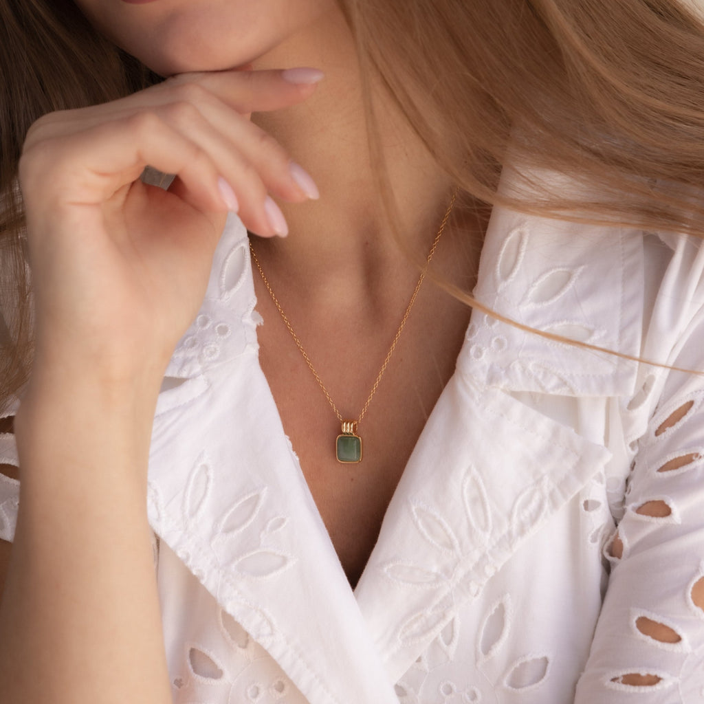 Jade Pendant Necklace • NR151-Necklaces-Caitlyn Minimalist