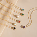 Halo Birthstone Necklace