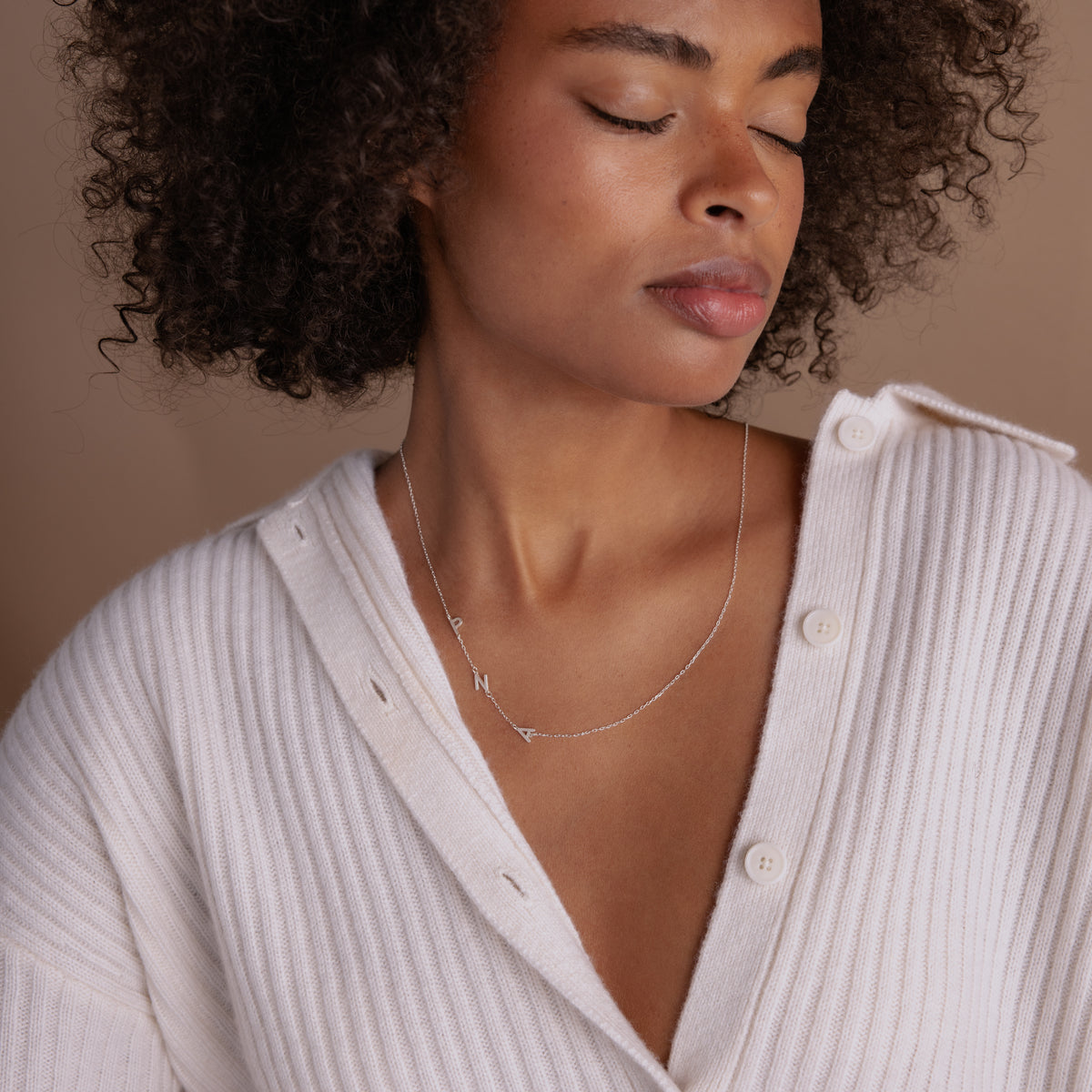 Sideways Initial Necklace