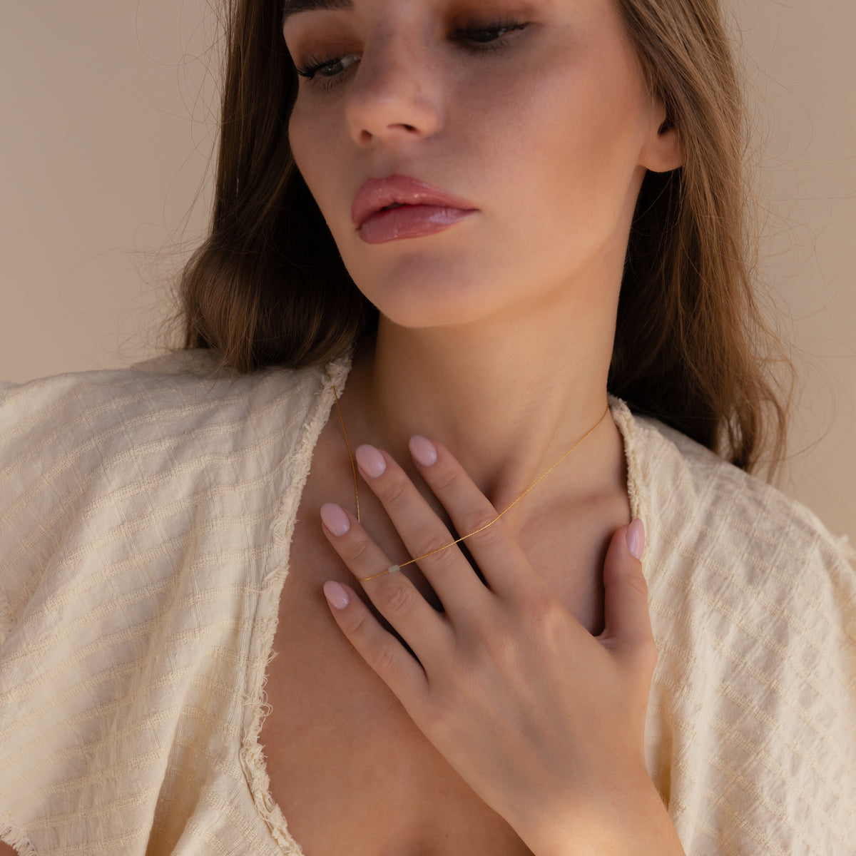 Dainty Jade Bar Necklace