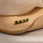 Jade Bezel Studs-Earrings-Caitlyn Minimalist