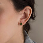 Jade Bezel Studs-Earrings-Caitlyn Minimalist