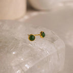 Jade Bezel Studs-Earrings-Caitlyn Minimalist