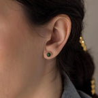 Jade Bezel Studs-Earrings-Caitlyn Minimalist