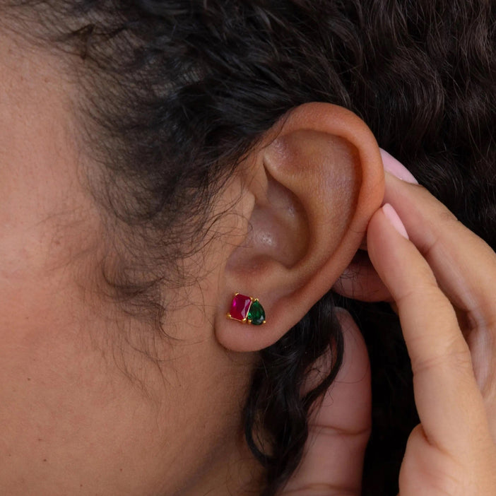 Toi et Moi Birthstone Earrings