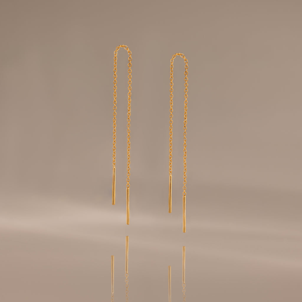 Essential Threader Earrings in 18K Gold