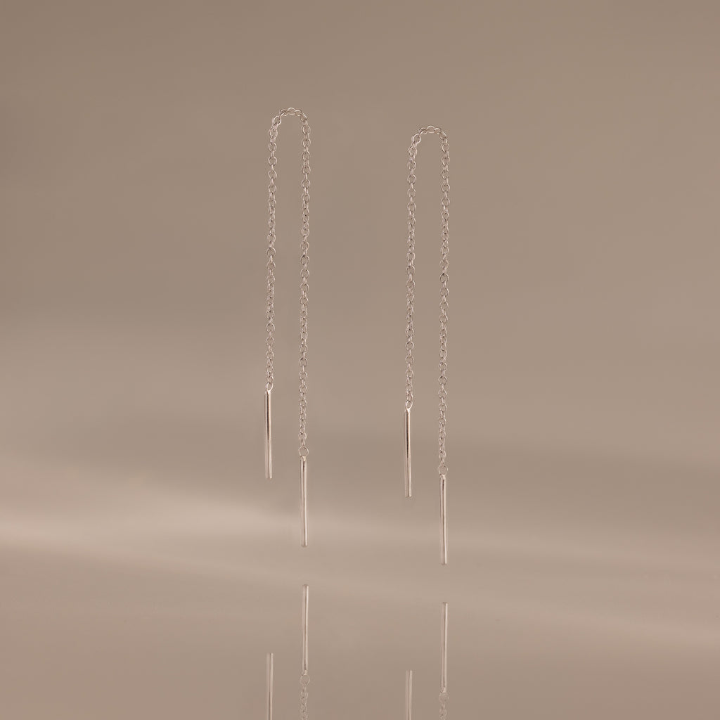 Essential Threader Earrings in Silver