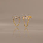 Diamond Marquise Chain Flat Back Studs