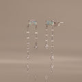 Opal Cascade Flat Back Studs in Silver