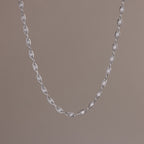 Eternity Pearl Necklace & Bracelet Set in Silver