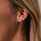 Opal Cascade Flat Back Studs in Silver