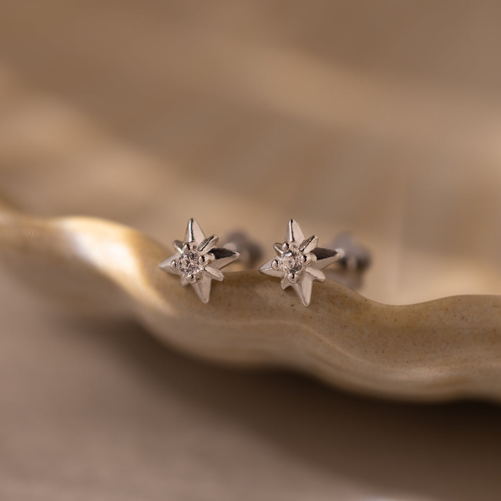 Close up of our Starlight Flatback studs in Silver