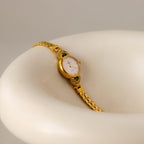 Vintage Christian Bernard Emerald Rope Gold Watch