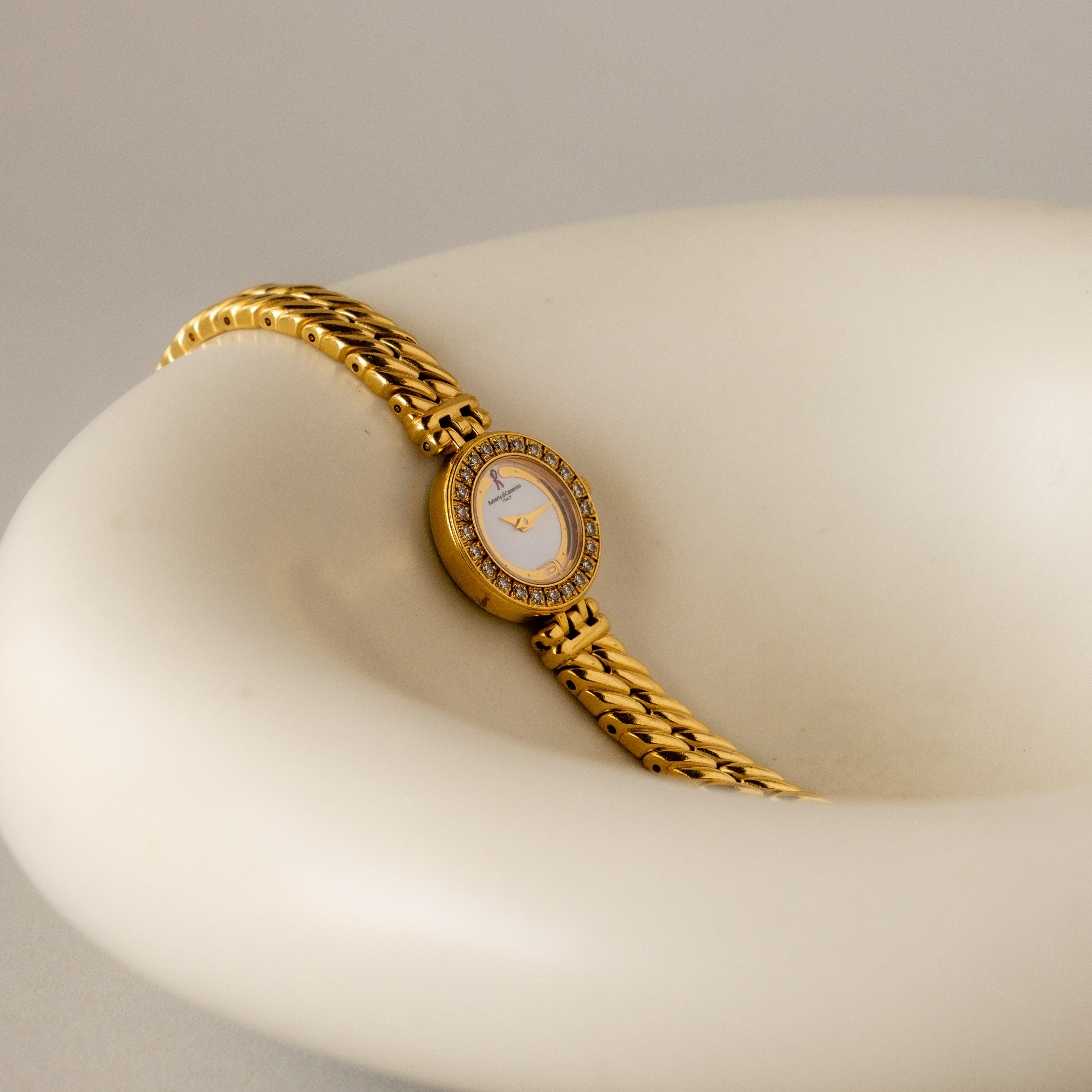 Rare Vintage Roberta Di Camerino Pave Gold Watch