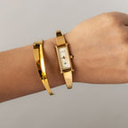 Vintage Gucci Swiss Rectangular Cuff Gold Watch