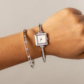 Vintage Gucci Swiss Square Cuff Silver Watch