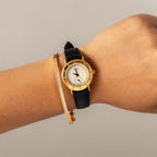 Vintage Gucci Swiss Black Strap Gold Watch