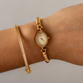 Vintage Dana Aquamarine Oval Gold Watch