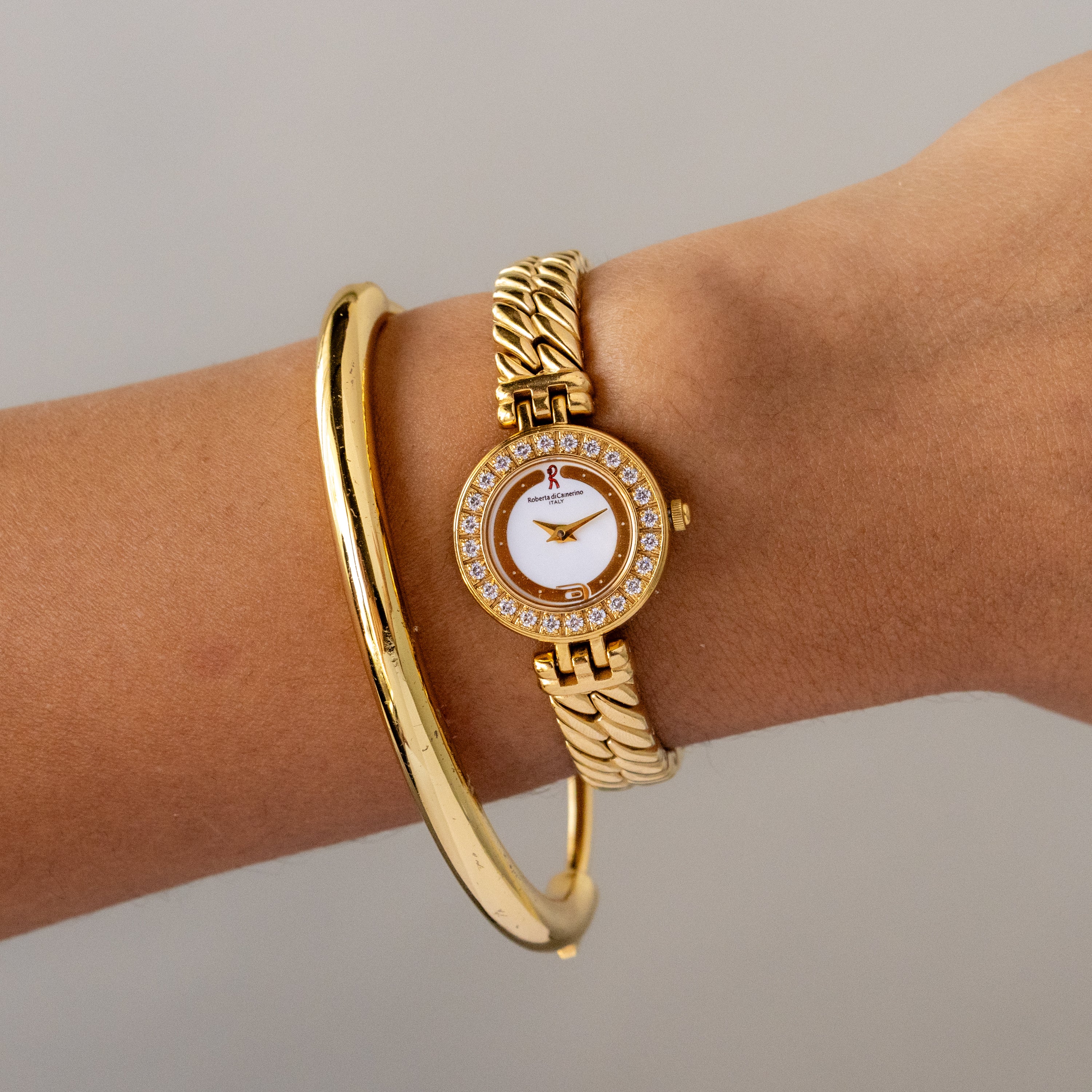 Rare Vintage Roberta Di Camerino Pave Gold Watch