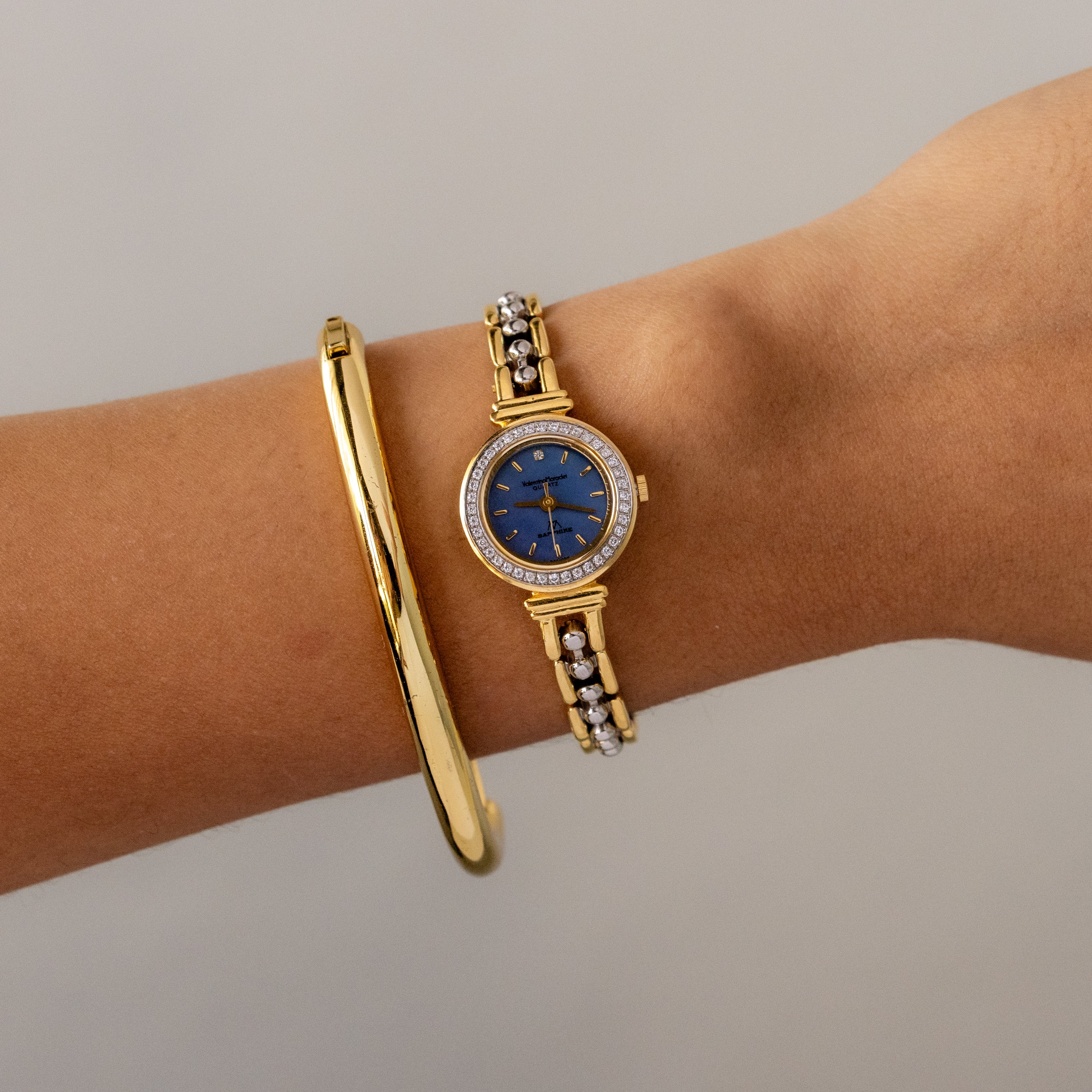 Vintage Valentino Moradei Pearl Two Tone Watch