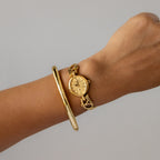 Vintage Seiko Round Filigree Gold Watch