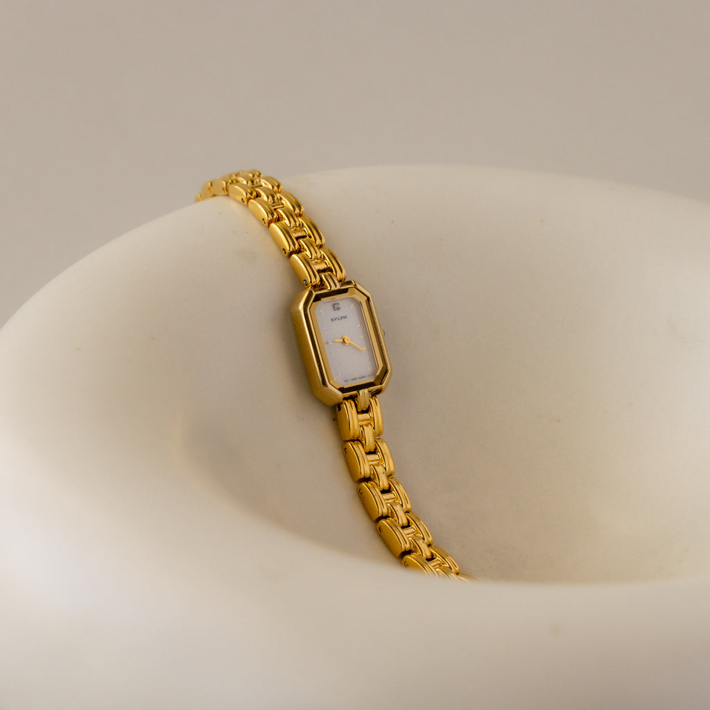 Vintage Citizen Rectangular Shimmer Gold Watch
