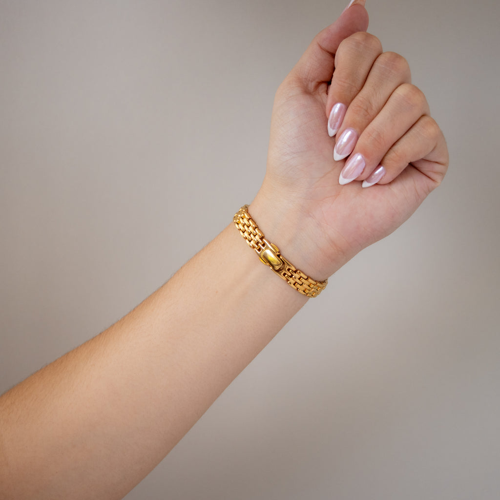 Vintage YSL Elongated Oval Gold Watch