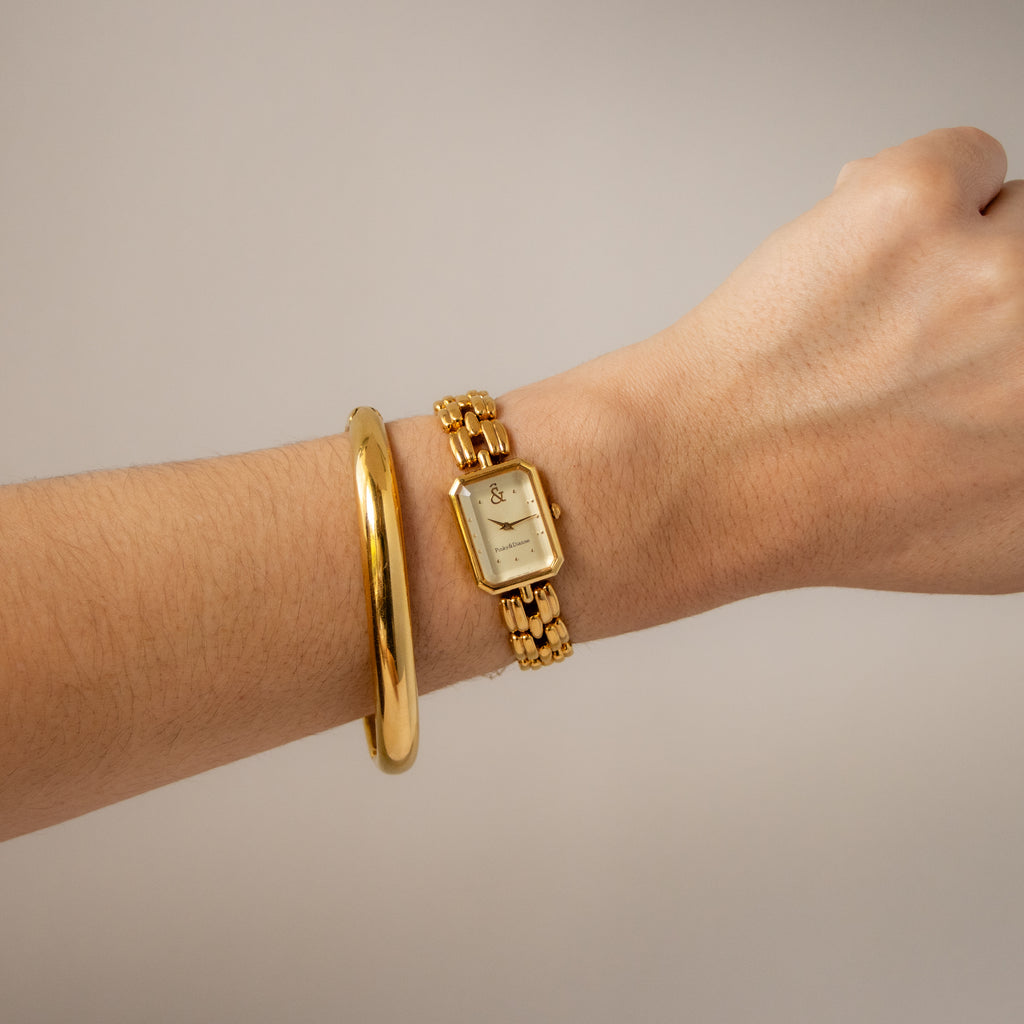 Vintage Pinky & Dianne Rectangular Gold Watch