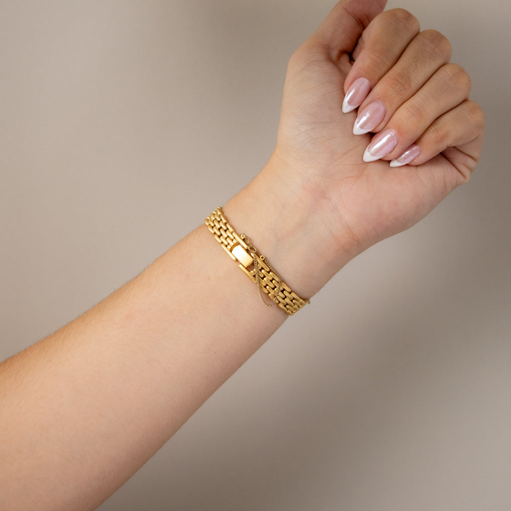 Vintage Koo Kai Beaded Gold Watch