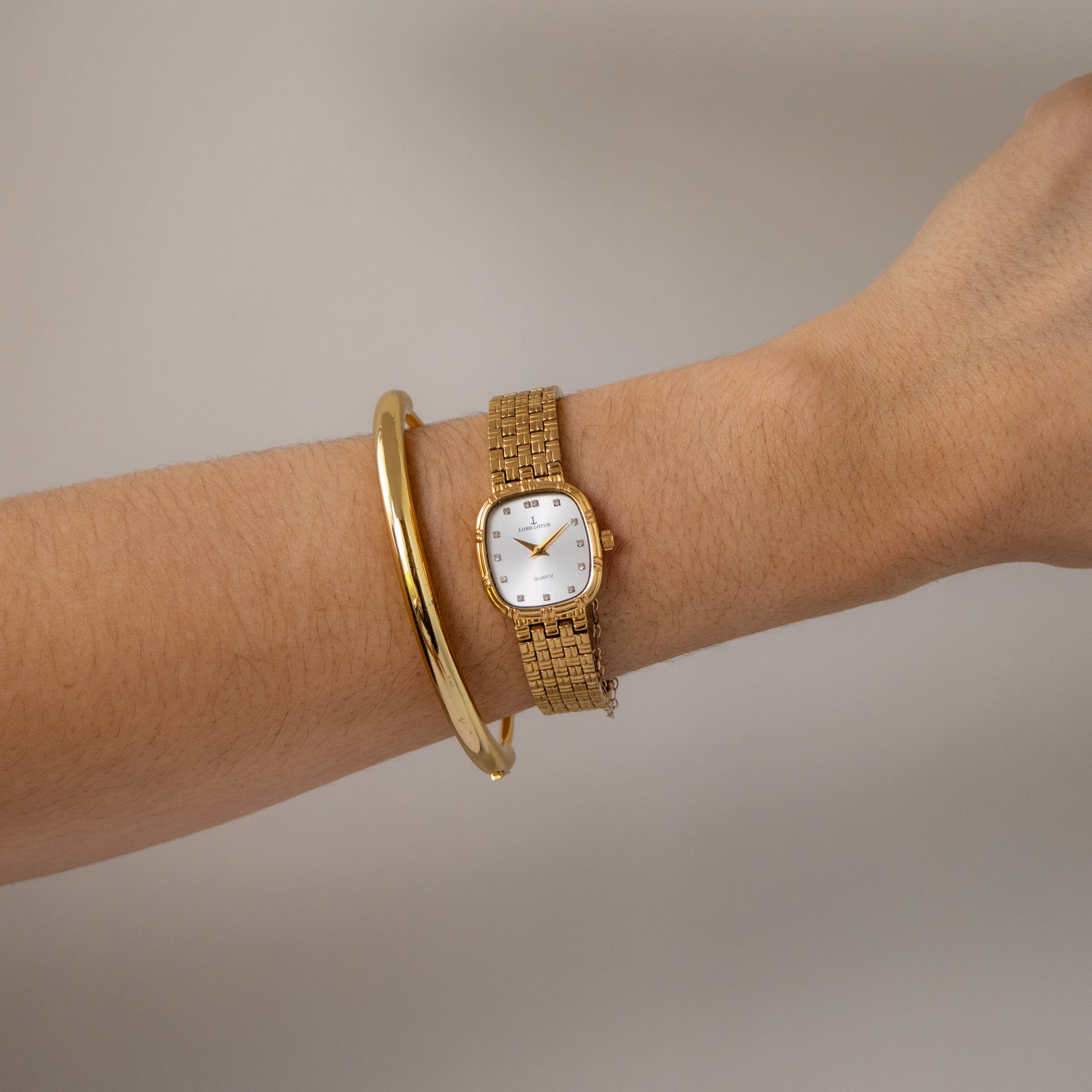 Vintage Lord Lotus Square Gold Watch