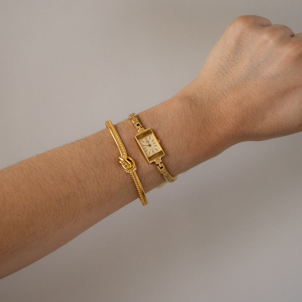 Vintage Harley Swiss Skinny Rectangular Gold Watch