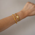 Vintage Harley Swiss Skinny Rectangular Gold Watch