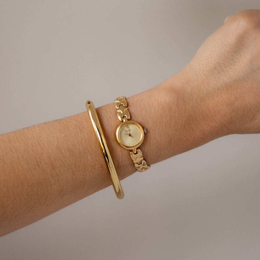 Vintage Orient Selene Round Gold Watch