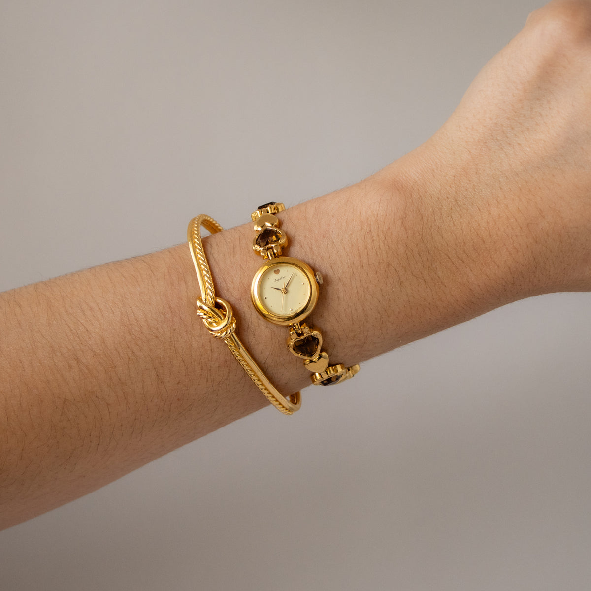 Vintage Orient Topaz Hearts Gold Watch