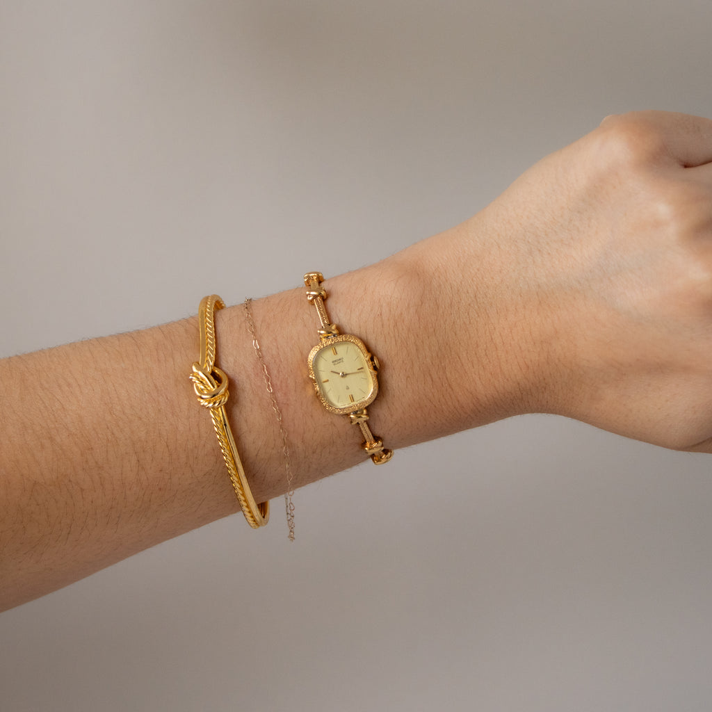 Vintage Seiko Skinny Knot Gold Watch