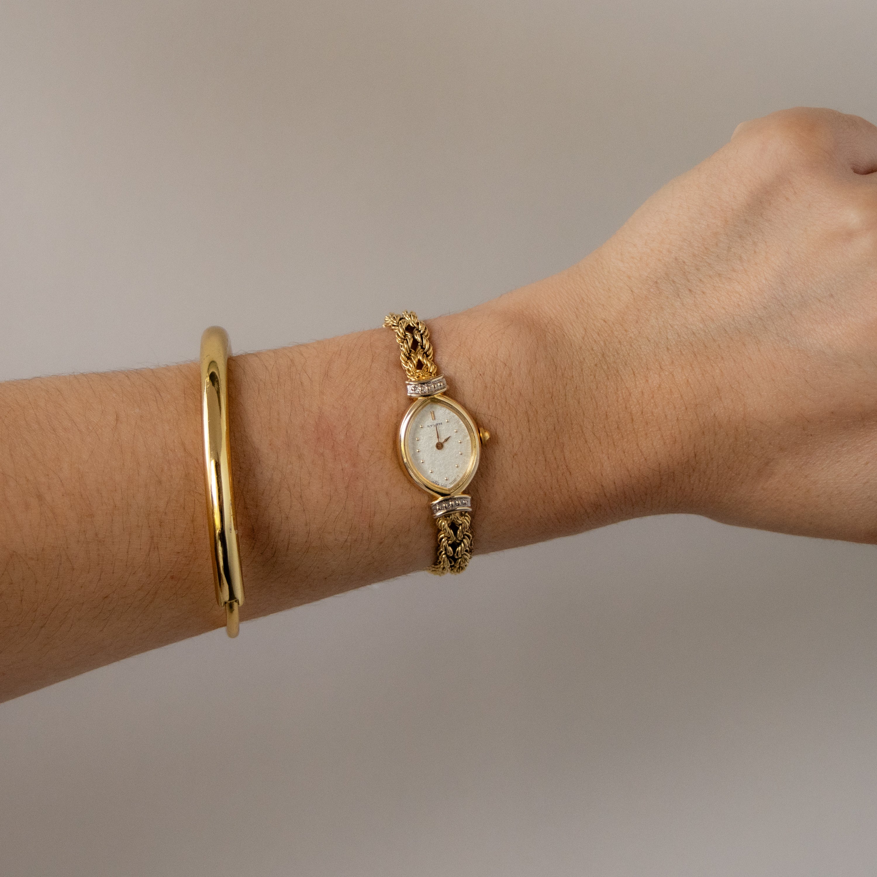 Vintage Citizen Sylph Twisted Link Gold Watch