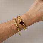Vintage Citizen Burgundy Round Gold Watch