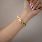 Vintage Delvina Bold Round Gold Watch