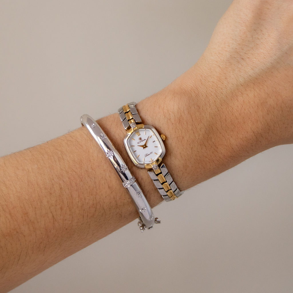 Vintage CYMA Swiss Hexagon Two Tone Watch