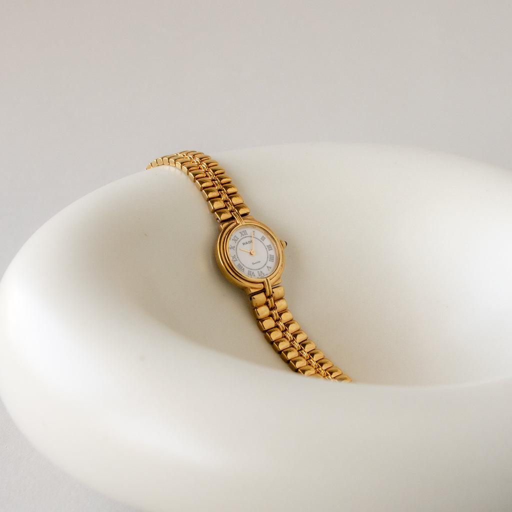 Vintage Rado Round Roman Gold Watch