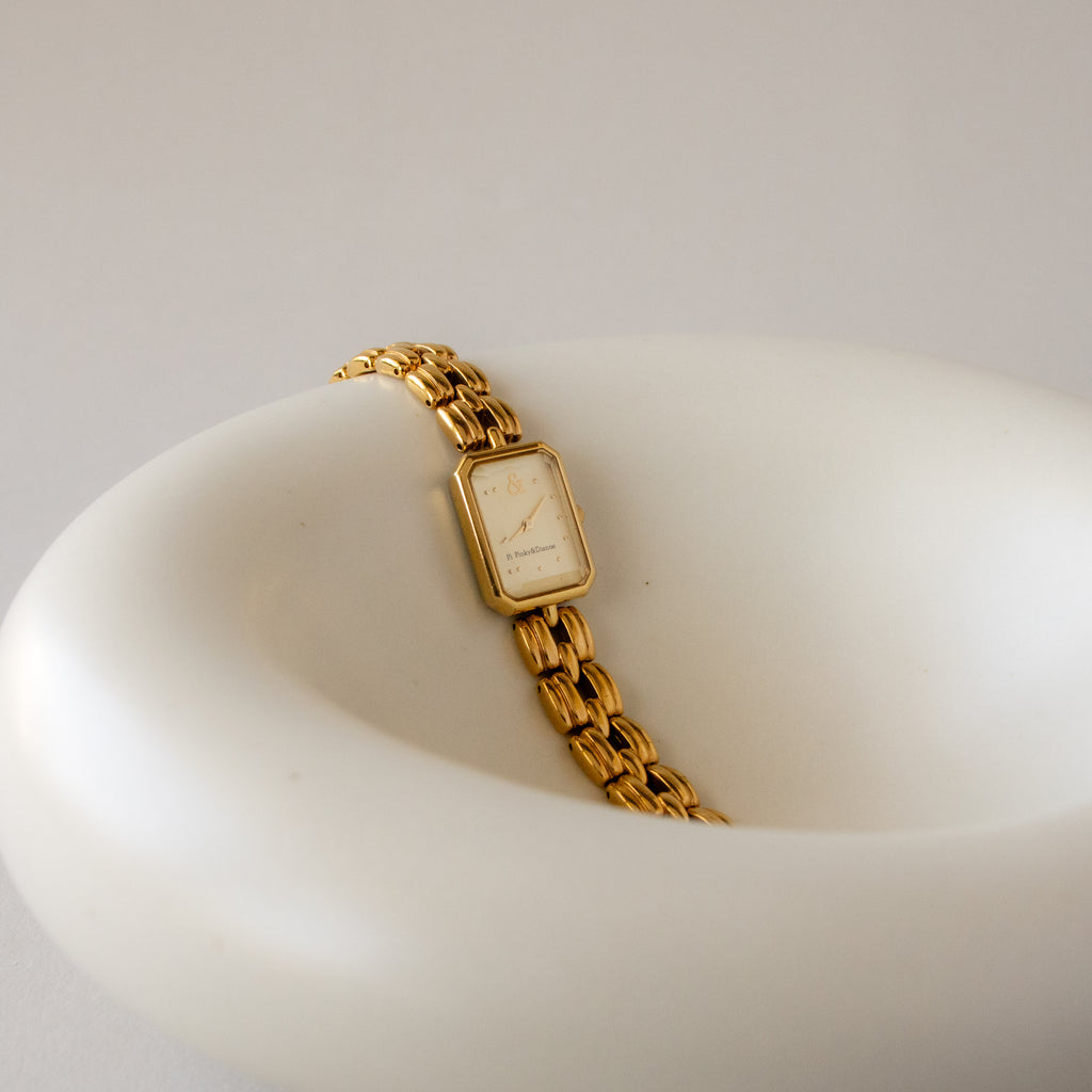 Vintage Pinky & Dianne Rectangular Gold Watch