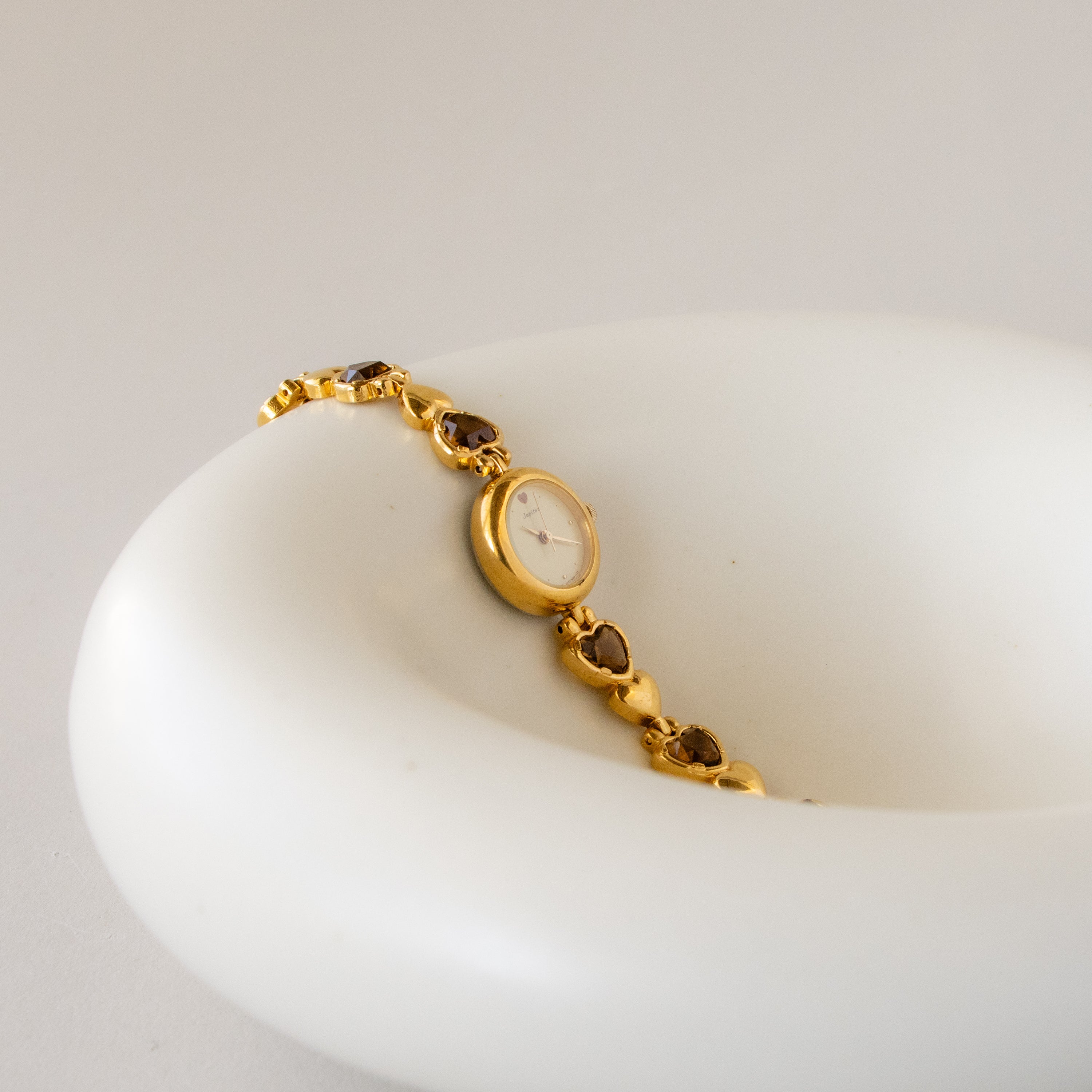 Vintage Orient Topaz Hearts Gold Watch