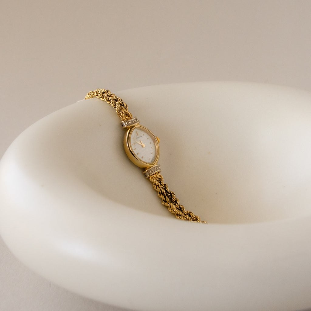 Vintage Citizen Sylph Twisted Link Gold Watch