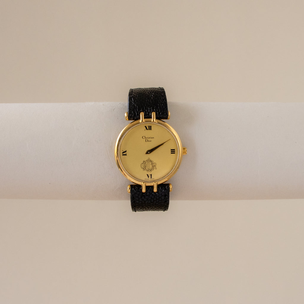 Vintage Christian Dior Swiss Ornate Gold Watch