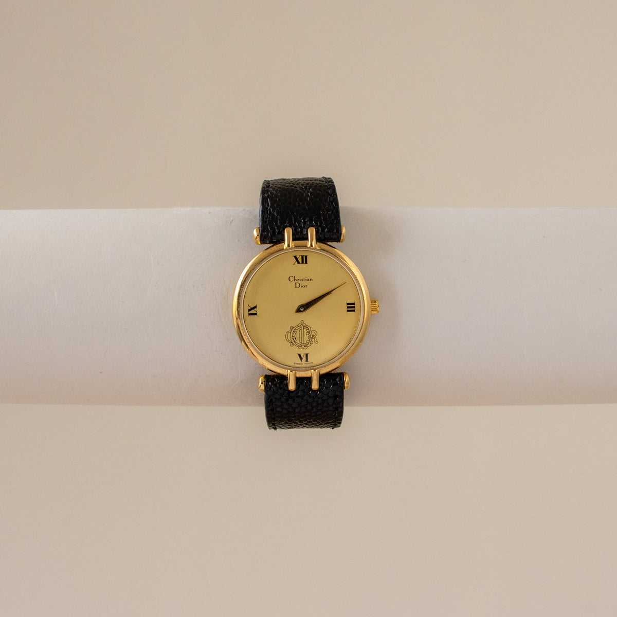Vintage Christian Dior Swiss Ornate Gold Watch