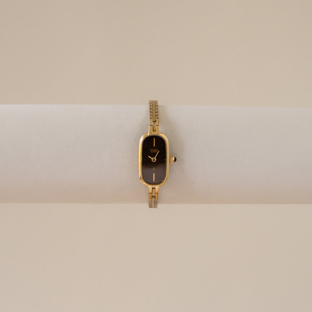 Vintage Citizen Skinny Espresso Gold Watch